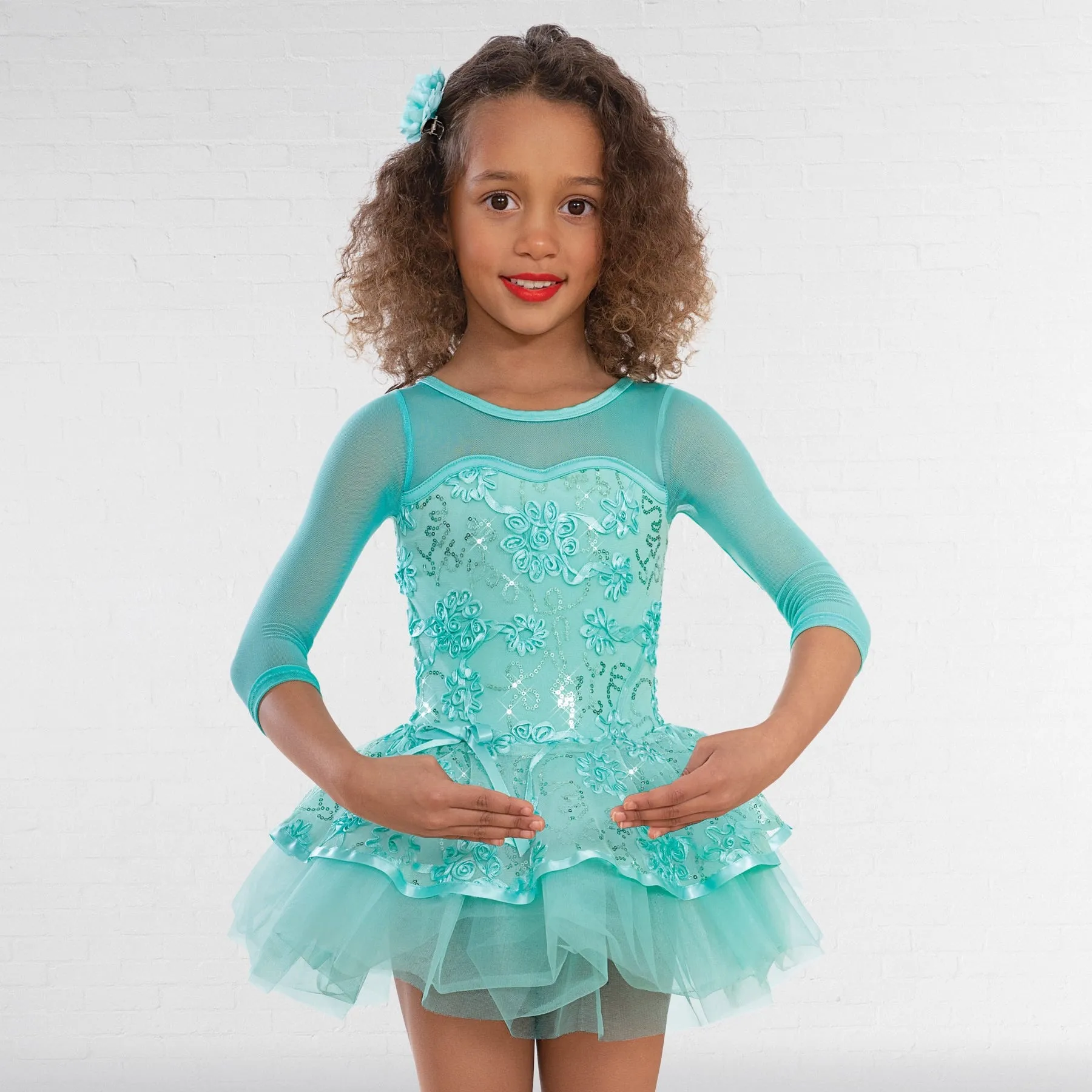 1st Position Robe Tutu de Ballet en Dentelle Florale