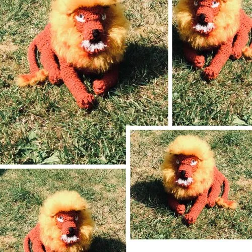 Amigurumi,modèle lion de savanes,grande peluche au crochet