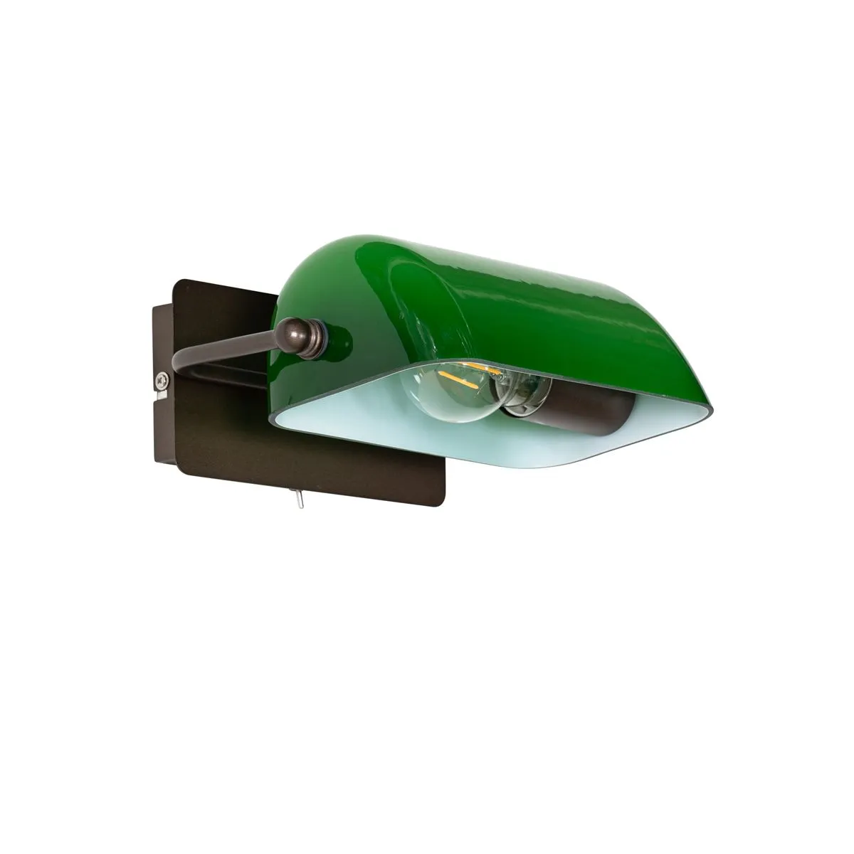 Applique de notaire classique bronze foncé avec verre vert - Banker