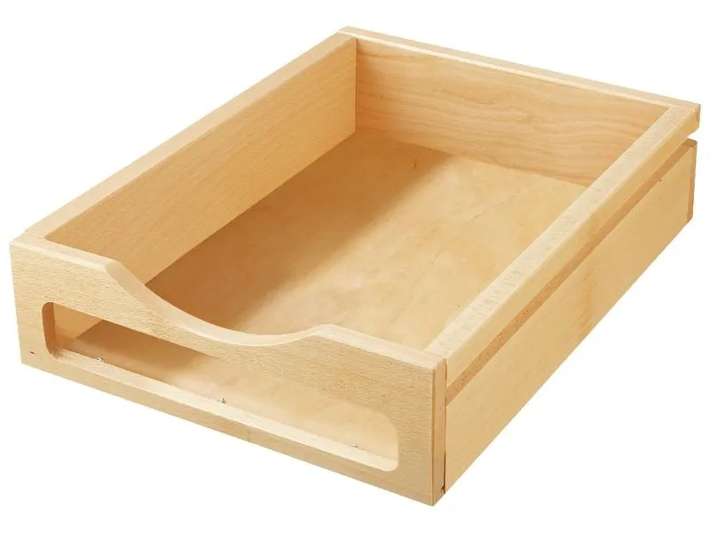 BAC DE RANGEMENT en bois, avec rails Hauteur 9,5 cm