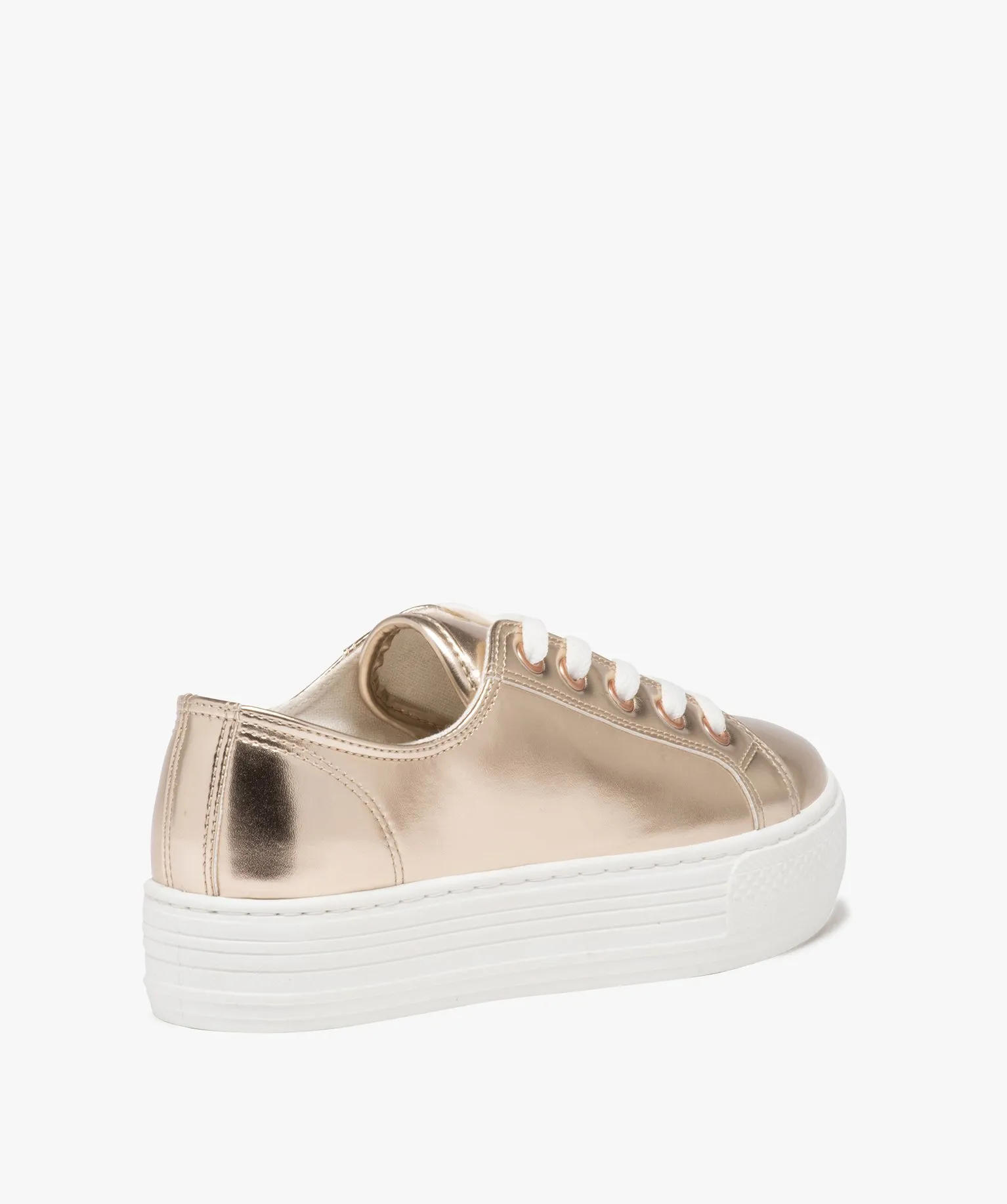 baskets femme dessus uni metallise a semelle compensee jaune baskets compensees