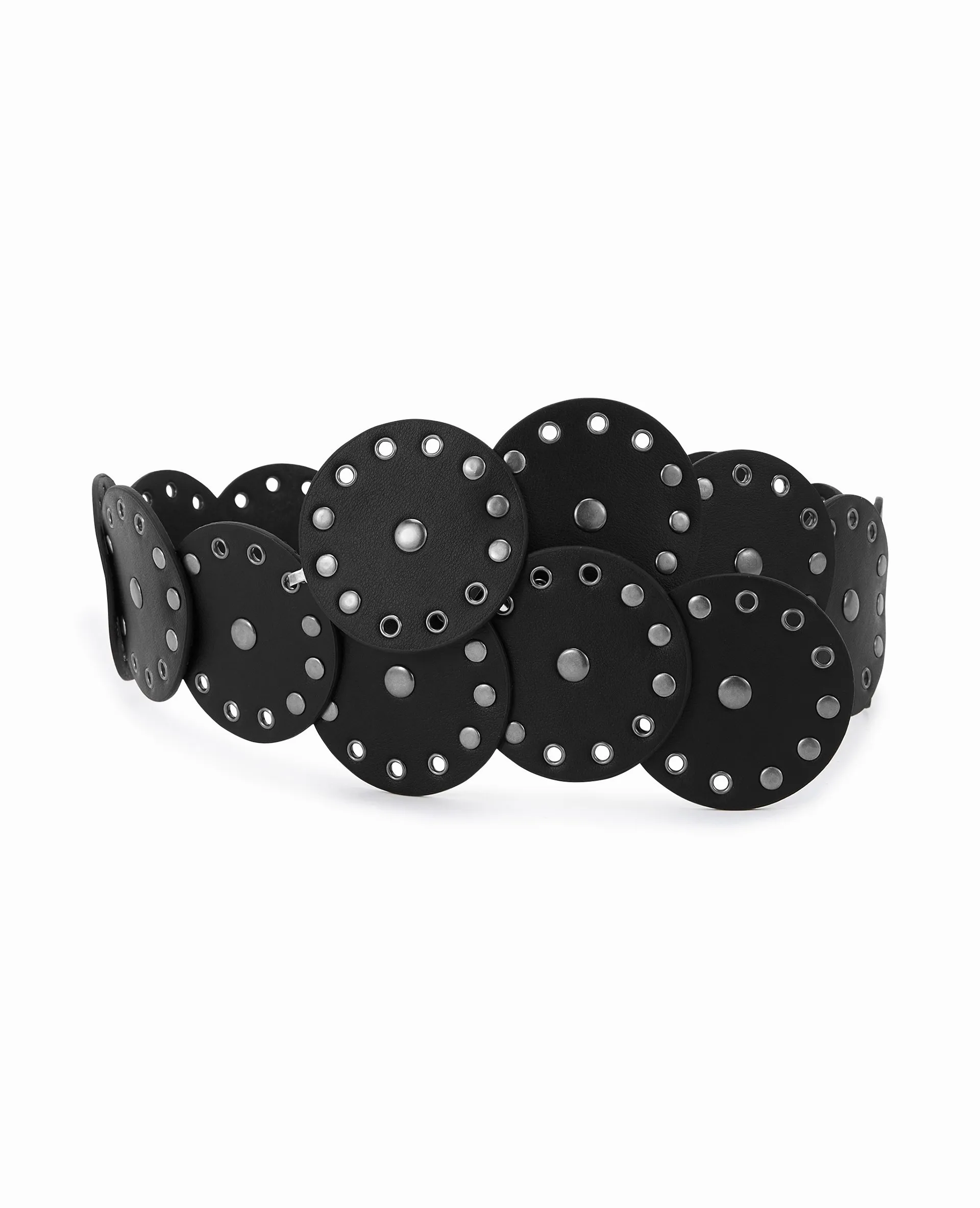 Ceinture avec ronds, oeillets et clous