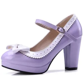 Chaussure Vintage  Nœud Violet