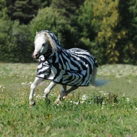 Chemise anti-mouche Poney avec couvre-cou Buzz-off Zebra - Bucas - BUCAS - Couvertures anti-mouche cheval - Equestra