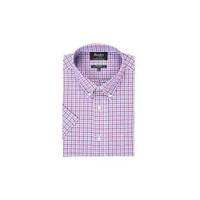 Chemise coton Rose bleu et blanc - Poche poitrine Cullen Mc