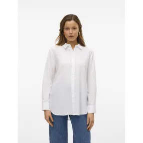 Chemise fermeture par bouton poignets boutonnés col chemise manches larges manches longues blanc en lin Eve | 3 Suisses