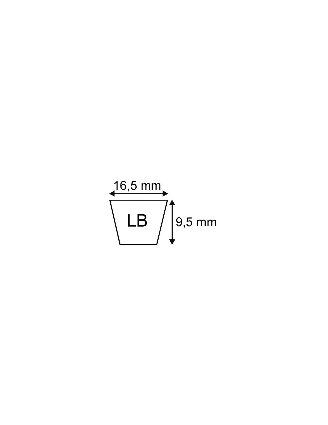Courroie profil LB - Li 1106 mm 16.5 x 9.5 - LB45