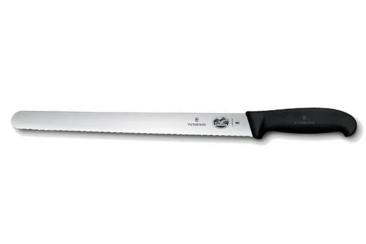 Couteau à jambon denté Victorinox 30cm manche fibrox noir
