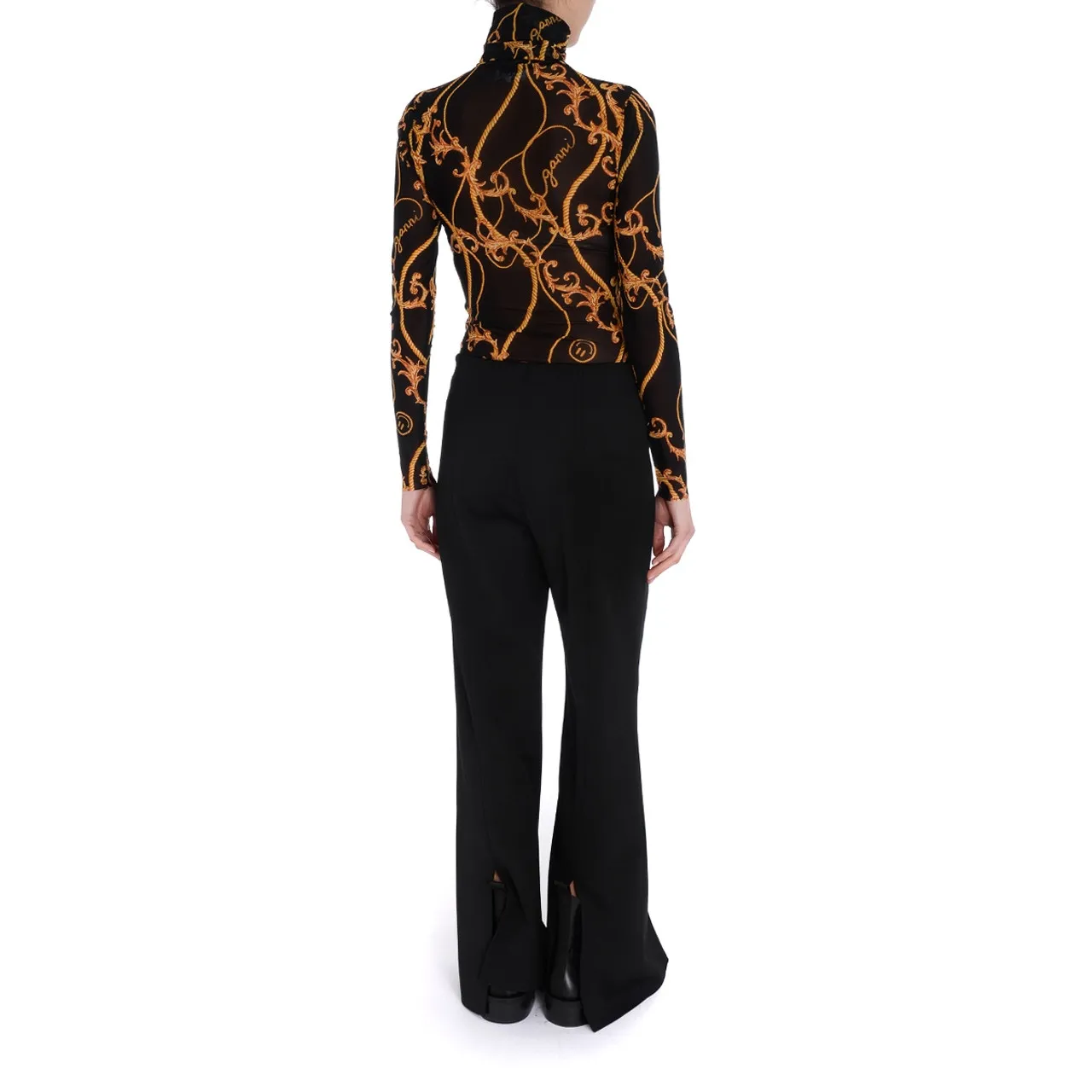 Ganni Pantalon en sergé noir
