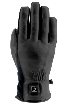 Gants femme chauffants Helstons Nelly hiver cuir noir, gant moto vintage