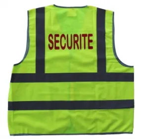 Gilet de sécurité - jaune fluo - marquage au dos SECURITE 