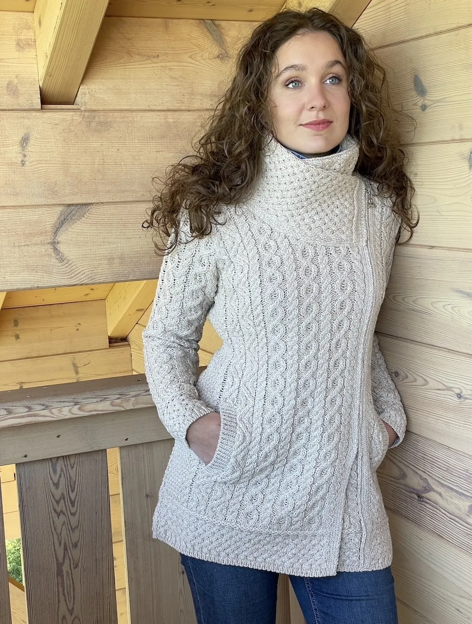 Gilet long à col croisé