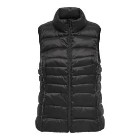 Gilet matelassé long col haut noir en nylon Lane | 3 Suisses