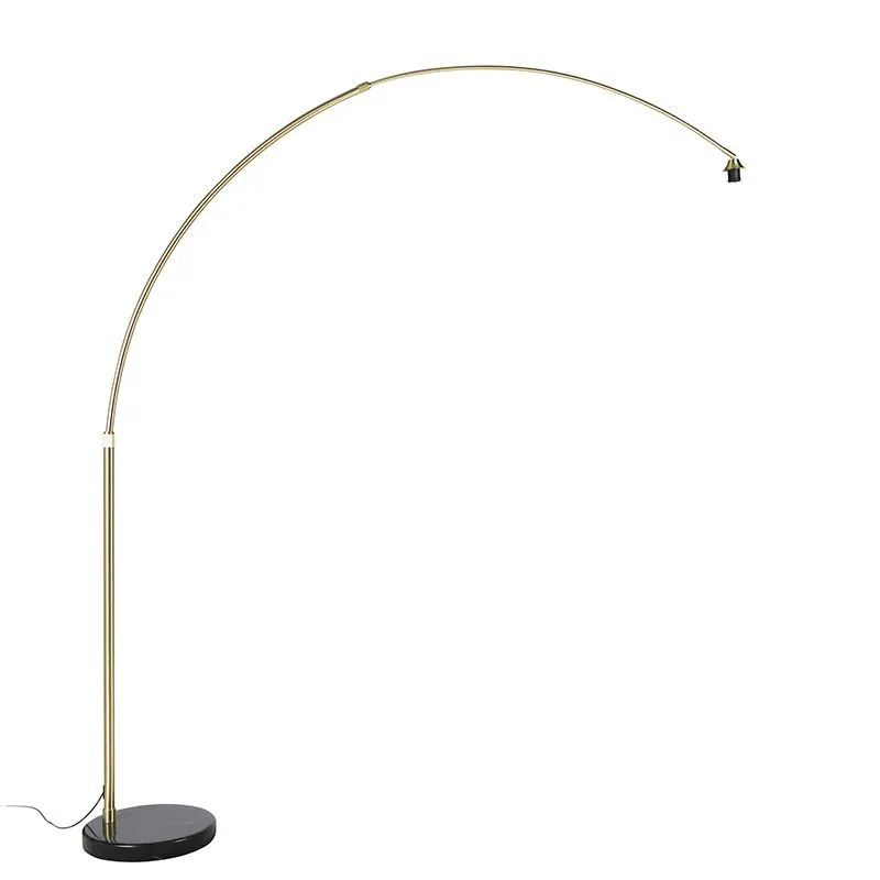 Lampe Arc en laiton avec base en marbre noir orientable - XXL
