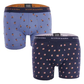 Lot de 2 Boxers imprimé en coton bio Scotch&Soda - Bleu - Scotch & ...