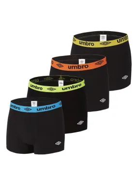 Lot de 4 Boxers coton homme Umbro - Noir