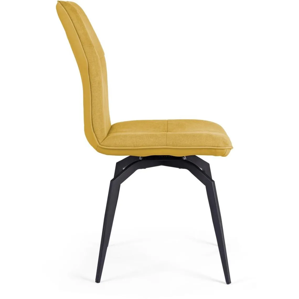 Lot de 4 chaises pivotantes avec assise en tissu et pieds en métal noir ANDY Or | 3 Suisses