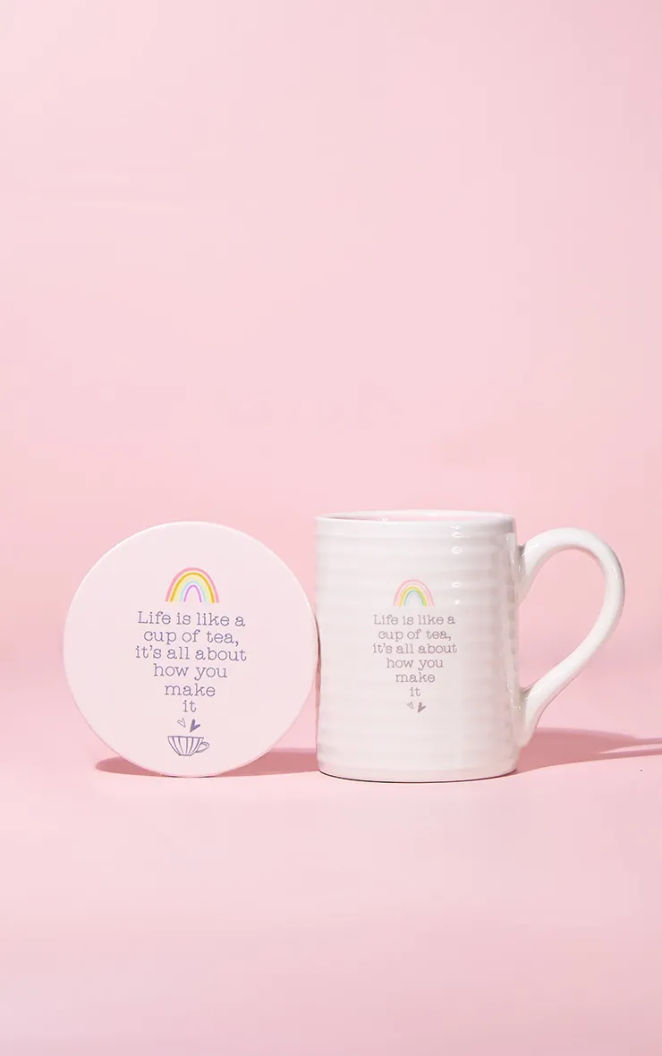 Love Life Lot de tasse & dessous de tasse Life Is Like Tea