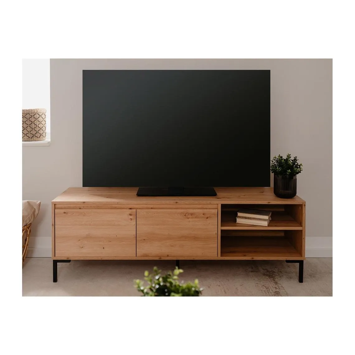 Meuble TV 2 Abattants 2 Niches PLOCK | 3 Suisses