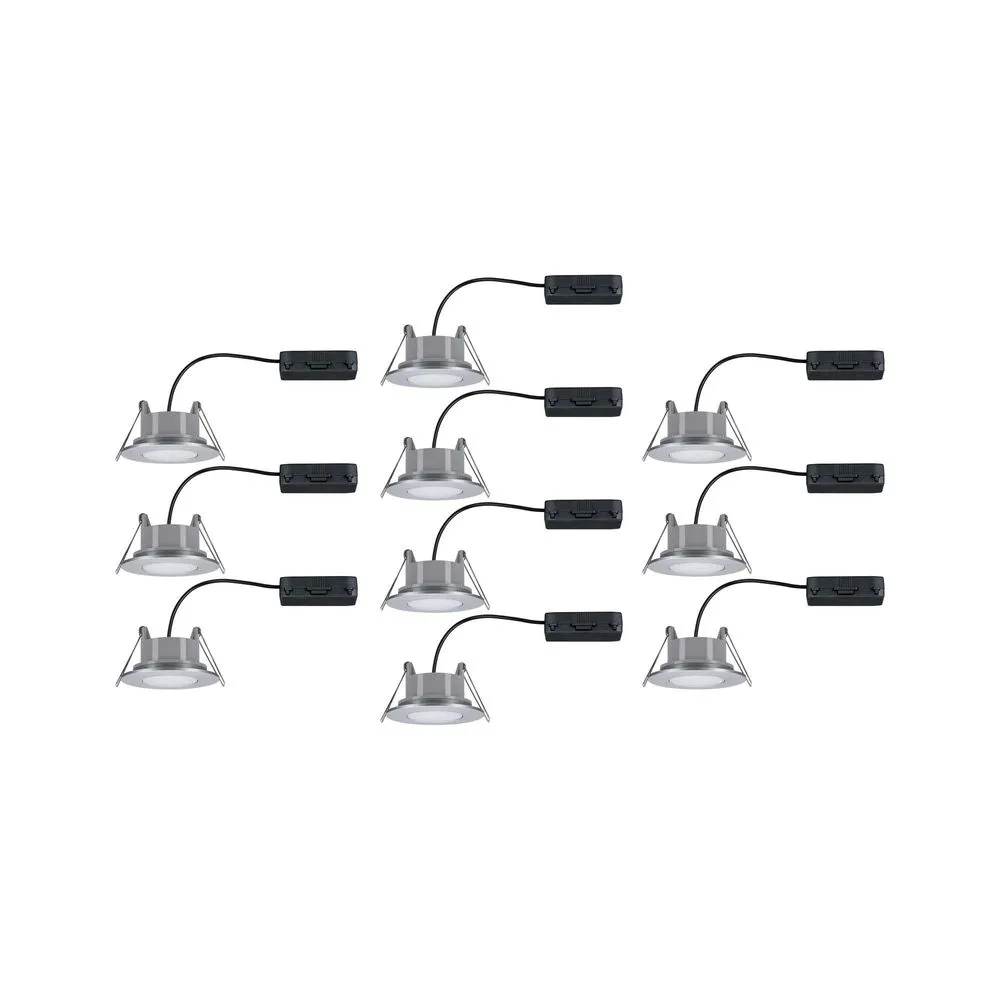 PAULMANN 99923 Kit de 10 spots encastrés LED couleur chrome mat CALLA