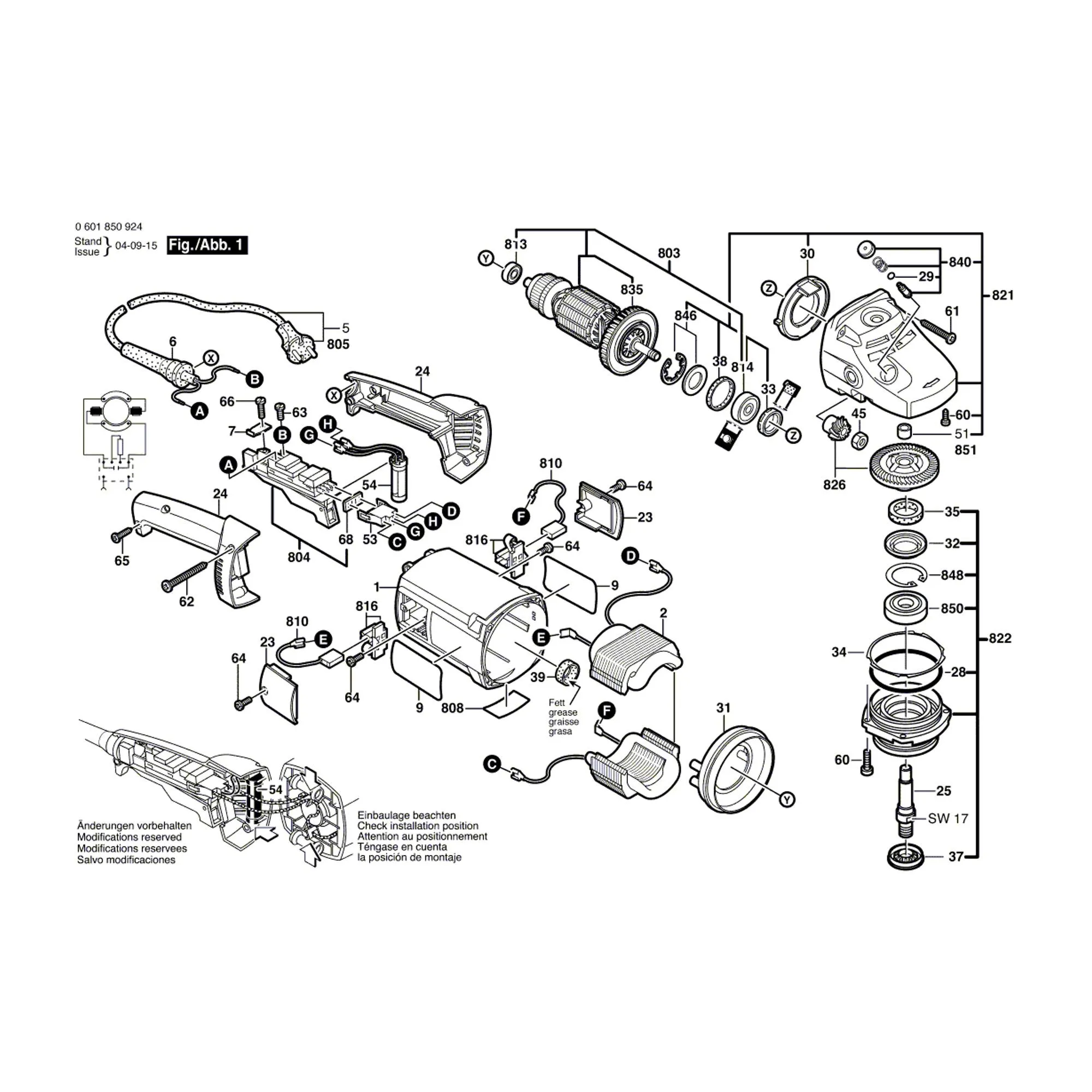 Pièces détachées Meuleuse BOSCH GWS 2000-230 JH 0601850925