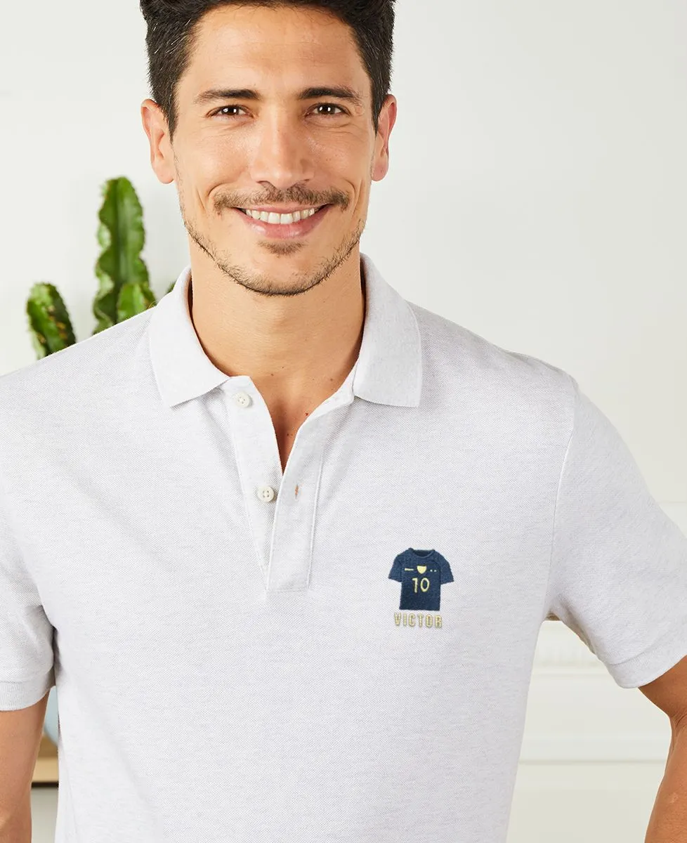 Polo homme Maillot bleu brodé personnalisé