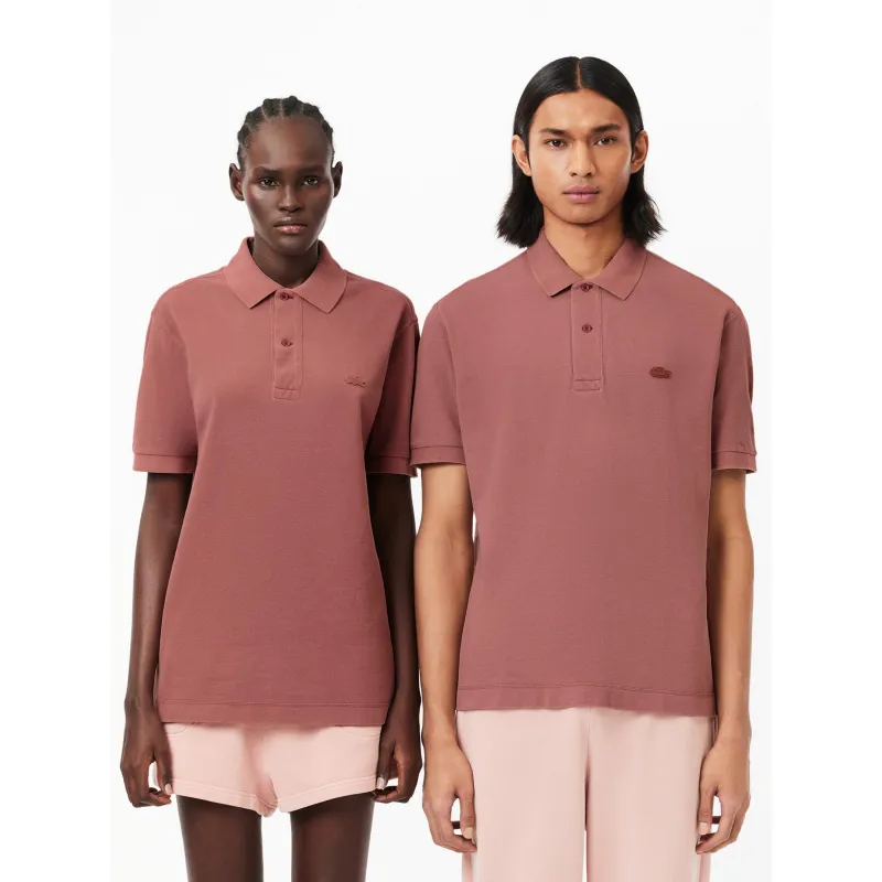 Polo uni logo vieux rose homme - Lacoste | wimod