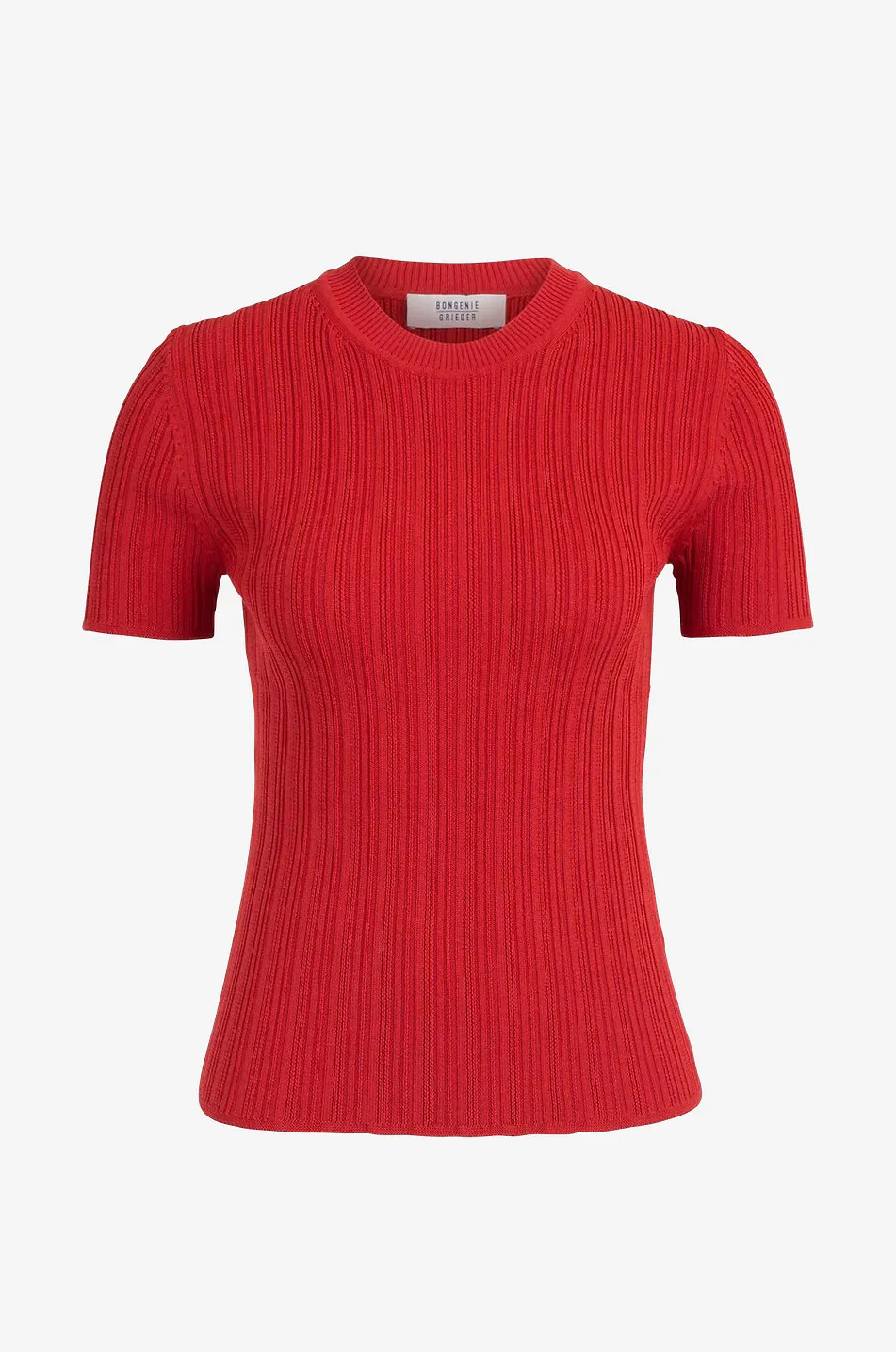 Pull chaussette finement côtelé à manches courtes