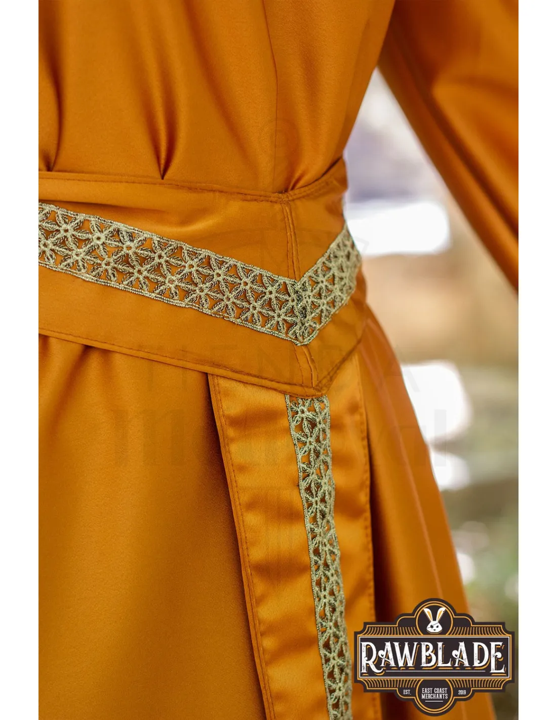 Robe de courtisane Shalott Renaissance - Orange ⚔️ Boutique Épées