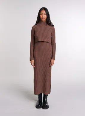 ROBE LONGUE DEUX-EN-UN EN LAINE - MAJE pour FEMME | Printemps