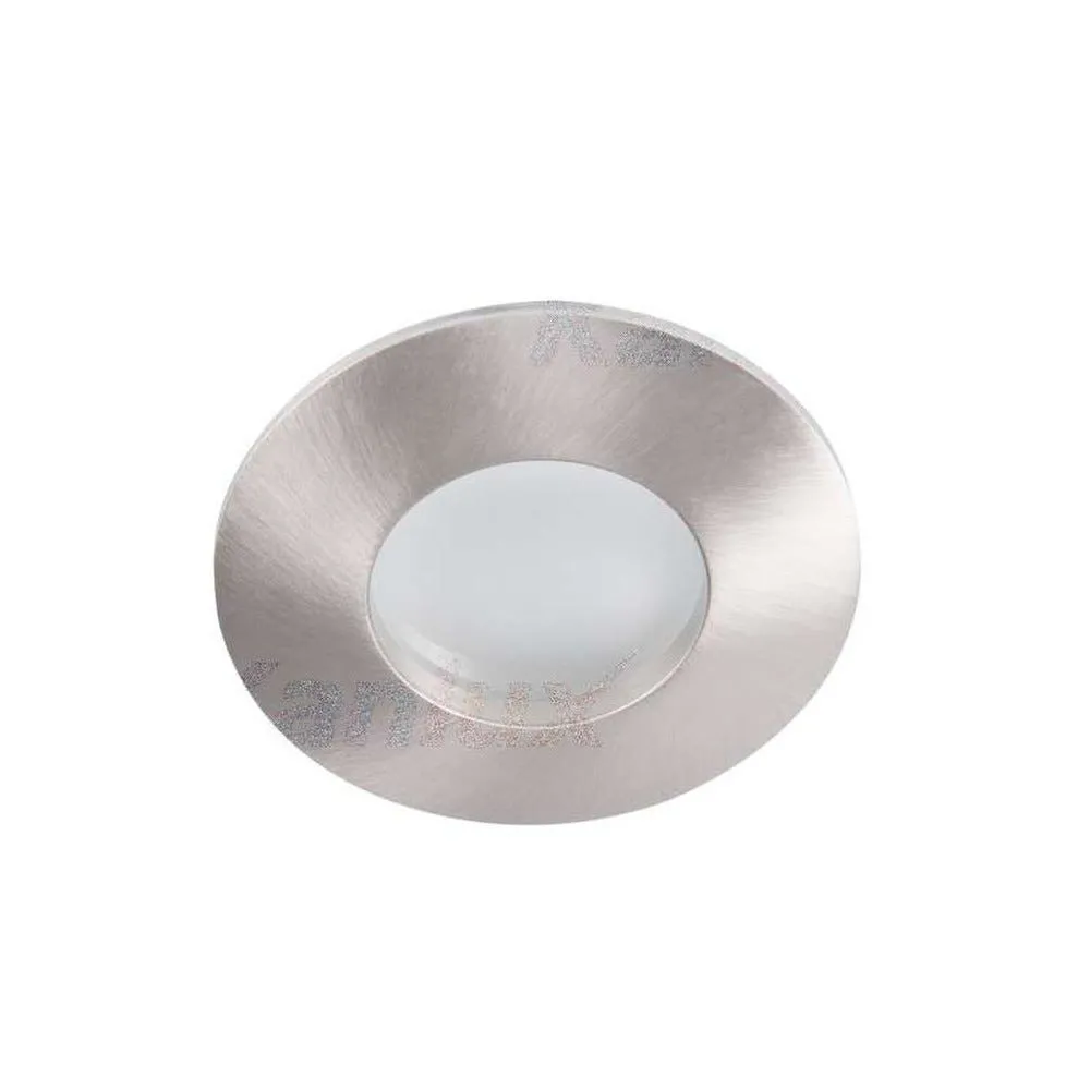 Support de spot encastrable perçage 71-74mm étanche ip44 rond chrome mat