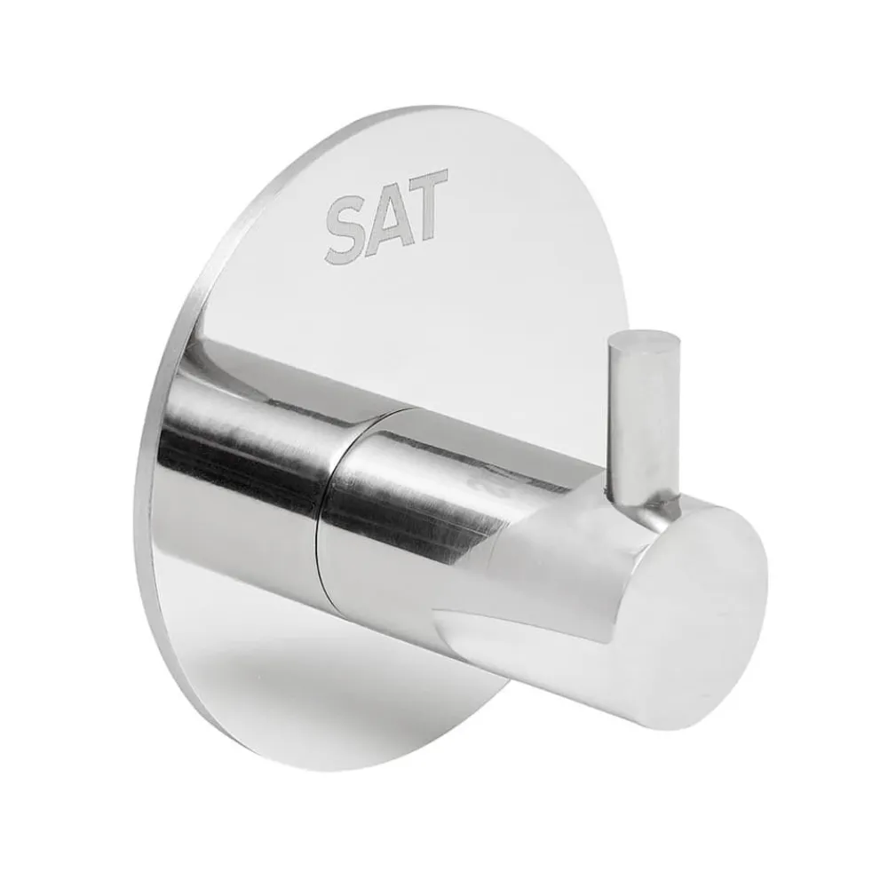 Swiss Aqua Technologies Patère murale adhésive en acier inoxydable, chrome brillant (HACEKNALEP1K)