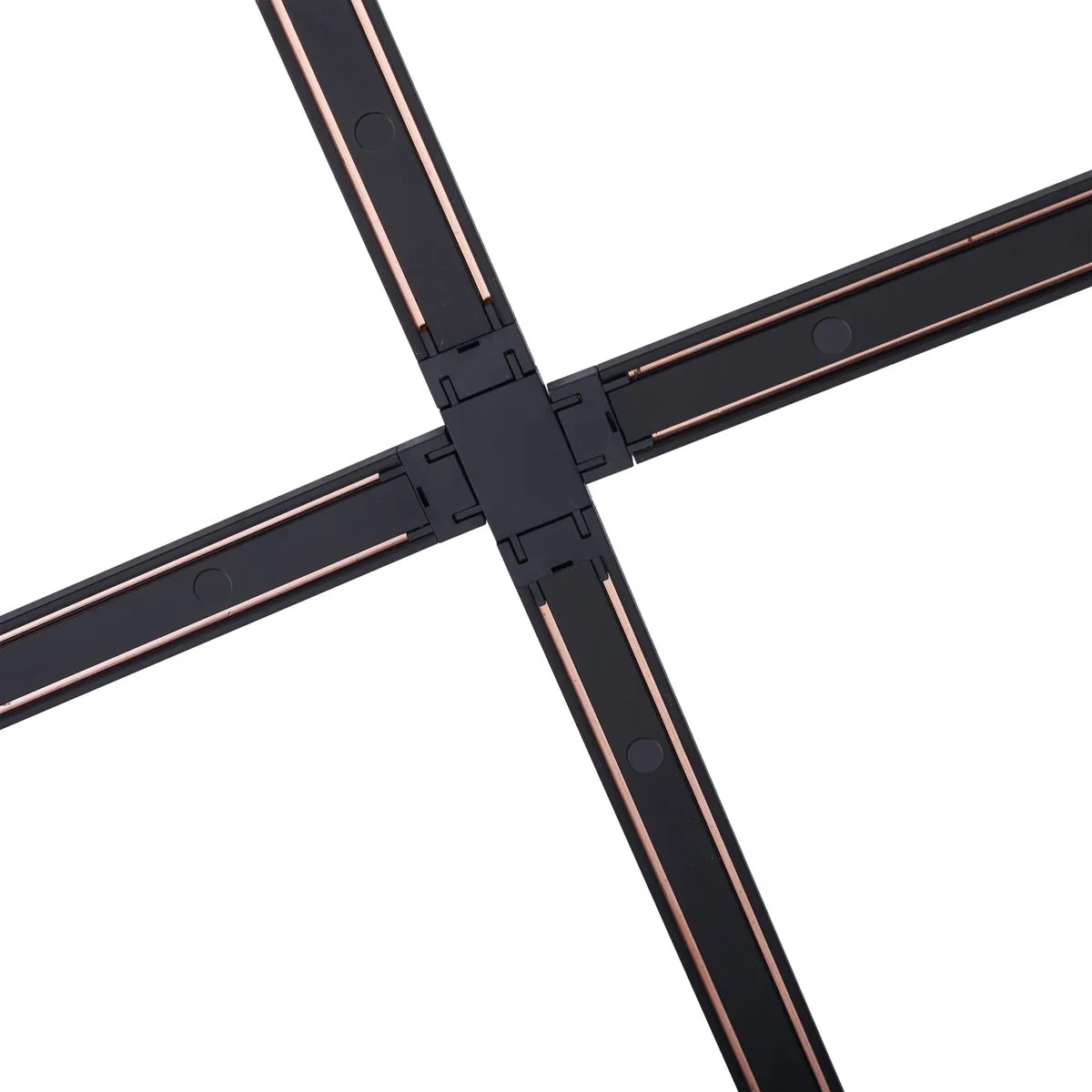 Système d'éclairage sur rail moderne avec 12 spots noirs monophasés 600 cm - Magnetic Gert