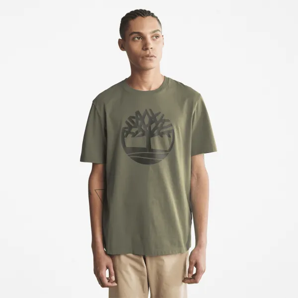 T-shirt à logo arbre Kennebec River pour homme en vert foncé