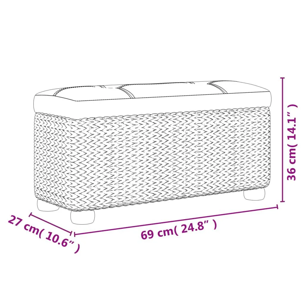 vidaXL Bancs de rangement lot de 2 avec coussin gris 69 cm quenouille | vidaxl-fr